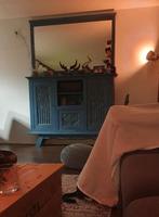 Antieke eikenhouten wandkast met spiegel (tweedelig), 100 tot 150 cm, 100 tot 150 cm, Eikenhout, 25 tot 50 cm