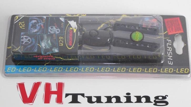 R. EVOLUTION 13771 LED strip 2x6CM groen met switch, Auto diversen, Tuning en Styling, Ophalen of Verzenden
