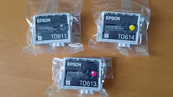 Epson inkt cartridges T0611 T0613 en T0614 beschikbaar voor biedingen