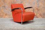 ZGANieuw rode stoffen Leolux Scylla design fauteuil, Metaal, Leolux, Leolux, Design