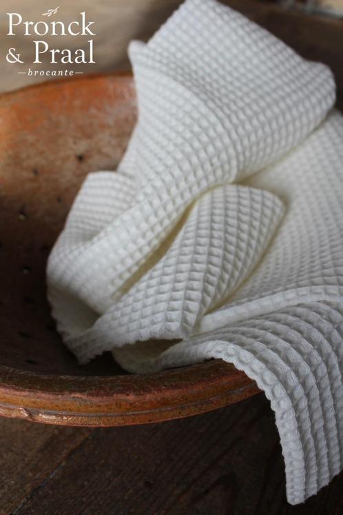 Keukendoekje gewafeld katoen Nr.3 *Pronck & Praal*, Huis en Inrichting, Keuken | Textiel, Nieuw, Overige typen, Wit, Ophalen of Verzenden