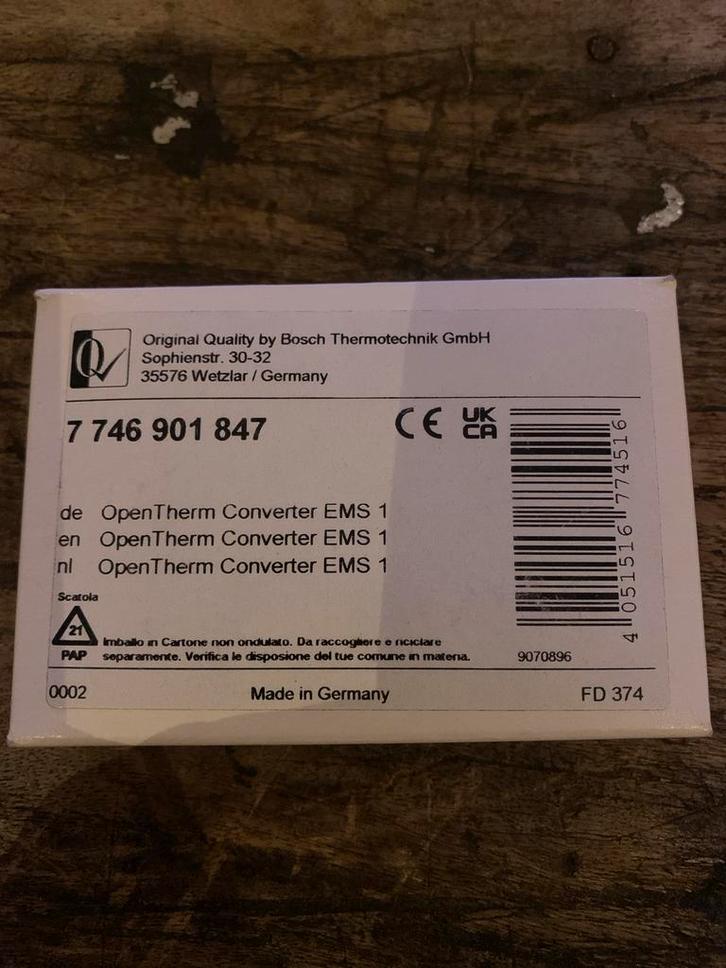 Nefit OpenTherm Converter EMS 1, Doe-het-zelf en Verbouw, Thermostaten, Nieuw, Slimme thermostaat, Ophalen of Verzenden