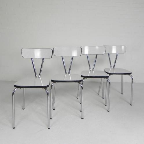Set van 4 formica eettafel stoelen, jaren 60, Antiek en Kunst, Antiek | Meubels | Stoelen en Banken, Ophalen of Verzenden
