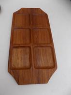 Teak serveertray dienblad vintage retro seventies 1970, Ophalen of Verzenden, Gebruikt