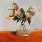 Olieverfschilderijen met bloemen, Minder dan 50 cm, Oorspronkelijke maker, Verzenden, Nieuw