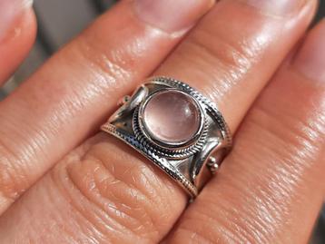 925 zilveren ring met rozenkwarts maat 16,5 - Vanoli