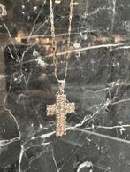 18k Witgouden Collier met Kruis, Ophalen of Verzenden, Zo goed als nieuw, Wit, Goud