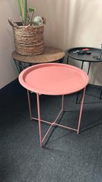 Roze bijzettafel, Minder dan 55 cm, Gebruikt, Rond, Hout
