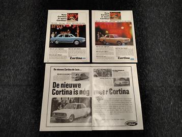 3x Reclame (A4) Ford Cortina (1966) beschikbaar voor biedingen