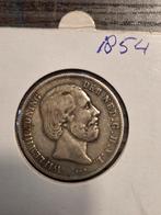 1854 Willem III 1 Gulden Zilver, Ophalen of Verzenden, Koning Willem III, 1 gulden, Zilver