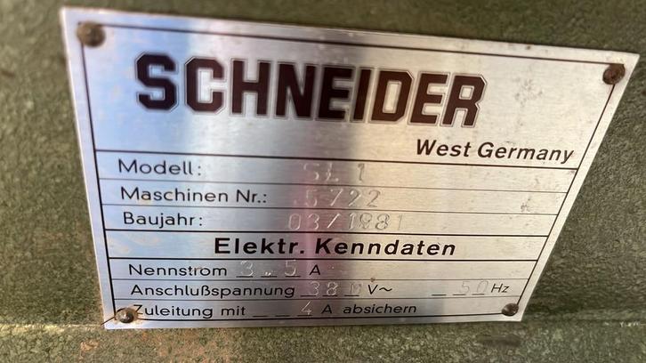 Schneider Langgatboor SL 1 - West Germany, Doe-het-zelf en Verbouw, Gereedschap | Freesmachines, Gebruikt, Elektrisch, Overige soorten