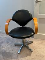 Vintage retro kapper barber stoel, Ophalen, Gebruikt, Zwart, Leer