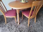 Massief eiken eethoek met 4 stoelen !! Zeer nette staat !, Ophalen of Verzenden, Zo goed als nieuw, Klassiek, 4 tot 6 stoelen