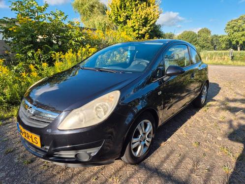 Opel Corsa 2007 zwart. APK | AIRCO | CRUISE | NETTE AUTO, Auto's, Opel, Bedrijf, Corsa, Benzine, Hatchback, Zwart, Ophalen