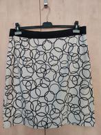 Creme rok met zwarte cirkels en elastisch band. Maat 46, Kleding | Dames, Rokken, Ophalen of Verzenden, Zo goed als nieuw, Maat 46/48 (XL) of groter