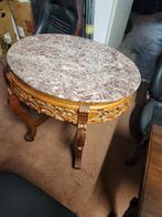 Antieke (Salon)tafel bijzet/ eet tafel met Marmerblad, Ophalen of Verzenden