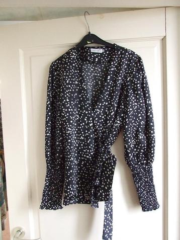 Eight Paris zwarte wikkel blouse maat S beschikbaar voor biedingen