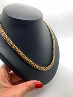 Z200 Prachtige zilveren ketting koningsschakel goudkleur, Sieraden, Tassen en Uiterlijk, Kettingen, Ophalen of Verzenden, Zo goed als nieuw
