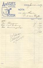 Bozum -2 x oude factuur- Schilder A. de Vries 1947/1953, Verzenden, Gebruikt, Overige typen