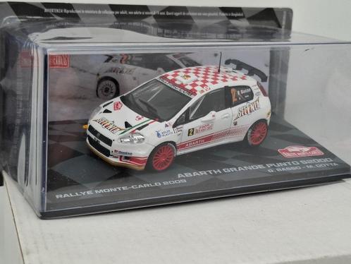Abarth Grande Punto Rallye Monte Carlo 2009 - Eaglemoss 1/43, Hobby en Vrije tijd, Modelauto's | 1:43, Zo goed als nieuw, Auto