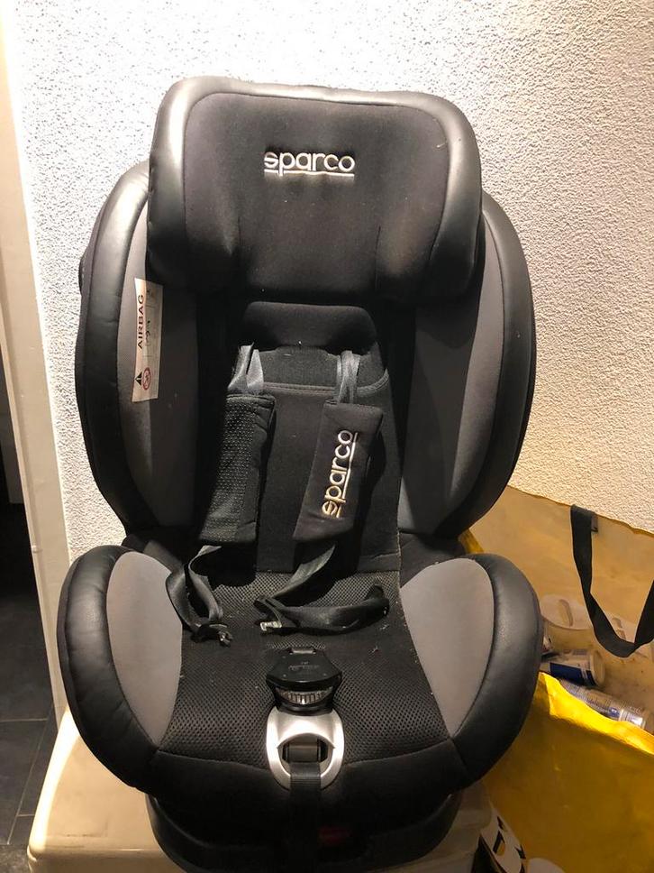 Sparco autostoel, Kinderen en Baby's, Autostoeltjes, Gebruikt, Overige merken, 0 t/m 18 kg, Isofix, Verstelbare rugleuning, Slaapstand
