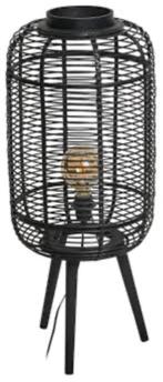 Staande lamp bamboe - zwart - 33x33x77.5 cm, Ophalen, Gebruikt, Bohemian, Minder dan 100 cm