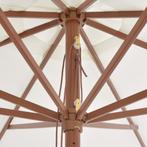 Parasol met houten paal 350 cm zandwit, Ophalen of Verzenden, Nieuw, 2 tot 3 meter, Stokparasol