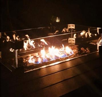 Inbouwbrander RVS compleet met glazen ombouw  beschikbaar voor biedingen