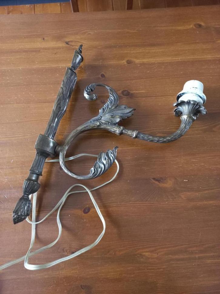 Grote zware Franse wandlamp van brons, Antiek en Kunst, Antiek | Lampen, Ophalen of Verzenden