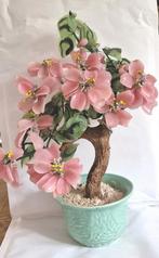 Glazen bonsai Boom met roze bloemen, Ophalen of Verzenden