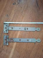 2 poort scharnieren maat zie foto, Ophalen of Verzenden, Zo goed als nieuw