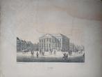 Oude prent Stadhuis Groningen, Antiek en Kunst, Ophalen of Verzenden