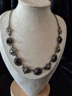 Zilveren victoriaanse ketting met granaat bezet, Sieraden, Tassen en Uiterlijk, Antieke sieraden, Ophalen of Verzenden, Zilver