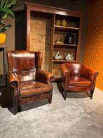 Schapenleren Fauteuils zo goed als nieuw, Landelijk Klassiek Chique, Ophalen of Verzenden, Zo goed als nieuw, Dng