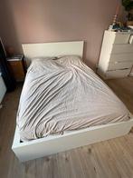 IKEA bed 140x200 met opbergruimte., Huis en Inrichting, Slaapkamer | Bedden, Ophalen, Gebruikt, Wit, Tweepersoons