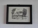 Pentekening van koster uit 1979, een oud huisje in Udenhout., Minder dan 50 cm, Nieuw, Ophalen of Verzenden, Schilderij