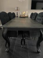 6 prachtige eetkamerstoelen velours. Zie omschrijving, Huis en Inrichting, Stoelen, Ophalen, Zo goed als nieuw, Grijs, Vijf, Zes of meer stoelen