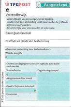 Bewijs van verzending van aangetekend stuk. Logo TPG Post, Verzenden, Postfris, Overige thema's