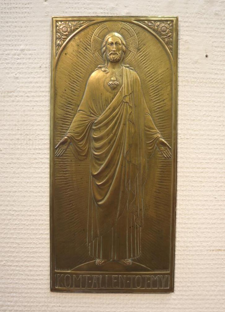 Bronzen plaquette Christus, Esser Weert, Antiek en Kunst, Antiek | Koper en Brons, Brons, Ophalen of Verzenden