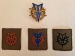 MLV speld, plus 3 stoffen emblemen, Landmacht, Verzamelen, Ophalen of Verzenden, Landmacht, Nederland, Embleem of Badge