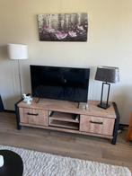 Houten televisiemeubel met zwarte details, Huis en Inrichting, Kasten | Televisiemeubels, Ophalen, 25 tot 50 cm, Minder dan 100 cm