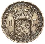 Wilhelmina - prachtige vrij zeldzame 1 Gulden zilver 1916, 1 gulden, Zilver, Ophalen of Verzenden, Koningin Wilhelmina