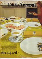Retro reclame 1974 Arcopal servies borden kopjes schaal, Verzamelen, Retro, Ophalen of Verzenden