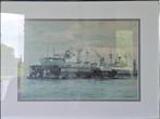 H. Bosboom 3 litho's Rotterdamse haven voor de oorlog, Antiek en Kunst, Ophalen of Verzenden