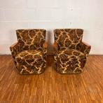 Set/2 vintage cocktail chairs, Ophalen of Verzenden, Minder dan 75 cm, Stof