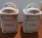 Vintage Specerijpotjes - Saffraan & Foelie, Ophalen of Verzenden