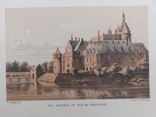 29 / Kasteel Wijk bij Duurstede  Litho uit 1854, Antiek en Kunst, Kunst | Litho's en Zeefdrukken, Ophalen of Verzenden