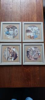 4 STUKS EFTELING ANTON PIECK TEKENINGEN LIJST  30 BIJ 30 CM, Ophalen of Verzenden, Zo goed als nieuw, Overige typen