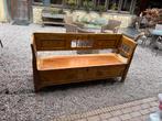 Antieke brocante houten bank, Ophalen