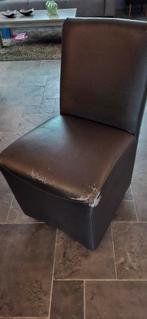 Eetkamer stoelen 6 stuks bruin leatherlook slijtage, Huis en Inrichting, Ophalen, Gebruikt, Leer